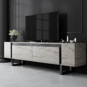 Hanah Home TV Komoda Yildiz, 180x50x30 cm, Sivo-Crna