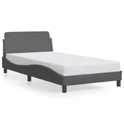 Vidaxl Posteljni okvir Dover temno siv 100x200 cm blago