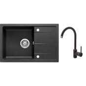 Deante ZRDA2113 Set Sudopera, 1 korito, 15.2cm + Slavina, 35.5cm, Crna