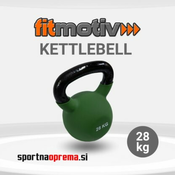 Fitmotiv Kettlebell 28 kg – kettlebell utež iz litega železa prevlečena z neoprensko gumo