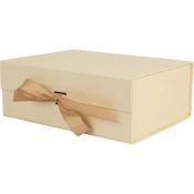 Škatla darilna 29x22x10cm s pentljo bež PROMOCIJA