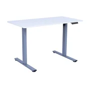 Homestar Pisalna miza ERGO FIT 120x60x715-116 cm bela srebrno siva