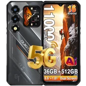Oukitel OUKITEL WP66 36/512GB 5G AI črn Pametni telefon Android 16 11000mAh/33W 6,58+1.81-Palčni Dvojni zaslon Dual SIM NFC GPS, (5000231841)