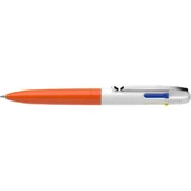 Kemični svinčnik, 0,5 mm, stiskalni mehanizem, 4 barve, SCHNEIDER Take 4 Neon, oranžno-bela