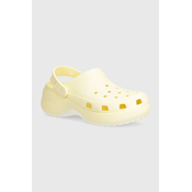 Natikači Crocs Classic Platform Clog ženski, rumena barva, 206750