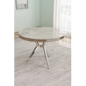 HANAH HOME Trpezarijski sto Mos White Marble Chrome