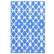 Vidaxl Zunanja preproga ARAKIL modra in bela 160x230 cm PP