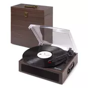 Fenton gramofon RP170D Record Player with Record Storage Case Dark Wood