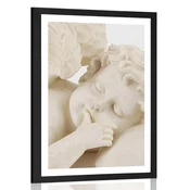 Plakat s paspartujem speči angel - 60x90 white