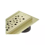 Mexen Flat 360° M12 vrtljivi linearni odtok 100 cm, brušeno zlato - 1A21100-40