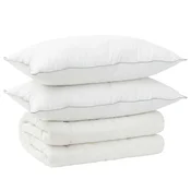 Set odeje in blazine 3 kos 200x200 cm 4 letni časi 350 GSM Bela