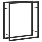 Vidaxl Stojalo za drva črno mat 80x28x86 cm jeklo