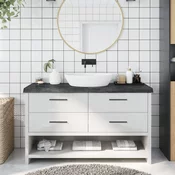 Kupaonska radna ploca tamnosmeda 140x50x(2-6) cm tretirano drvo