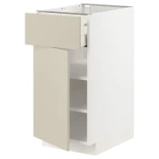 METOD / MAXIMERA Podni element s fiokom/vratima, bela/Havstorp bež, 40x60 cm