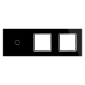 ELEKTRO SMART ELEKTRO SMART stakleni panel za prekidace, 1 + dvostruki okvir s metalnim nosacem, crni ES-G228.1G&2X1F-BK