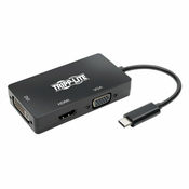 USB-C Multiport Adapter (M/3xF) - 4K HDMI, DVI, VGA, HDCP, Black U444-06N-HDV4KB