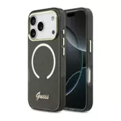 Maska Guess IML Script Metal MagSafe za iPhone 17 Pro crna