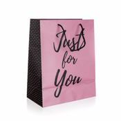 HOME DECOR Darilna vrečka JUST FOR YOU PINK velikosti. L, 26x32x13 cm, komplet 12 kosov