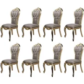 Casa Padrino luxury baroque dining chair set of 8 purple/antique gold/black - Magnificent baroque style kitchen chairs - Baroque dining room furniture - Luxury furniture baroque style