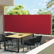 vidaXL Zložljiva stranska tenda za teraso 600x160 cm rdeča