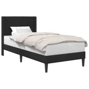 Vidaxl Konstrukcija postelje z vzglavjem Črna 90 x 200 cm Žamet