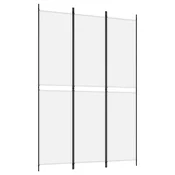 Vidaxl Paravan 3-delni bel 150x220 cm blago