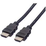 ROLINE Roline HDMI priključni kabel HDMI-A  vtič 5.00 m črna 11.04.5545 #####4K UHD\, zaščiten HDMI kabel, (20421338)