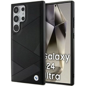 Bmw BMW Signature Leather Crossing Lines Pattern - Samsung Galaxy S24 Ultra Case (črno)
