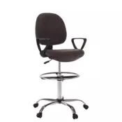 eoshop Dvignjen delovni stol TAMBER, rjav/črn, na kolesih, nastavljiva višina sedeža