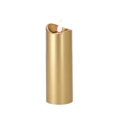 LED sveča z baterijami in rožnatim plamenom 5x15cm zlata 68920