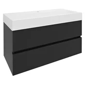 ODETTA Vanity Unit 95x50x43,5cm, antracit mat - Črna - 95x50x43,5 cm - Sapho - ODETTA - 24 - MDF/laminat - 950 - 500 - 435 - 14