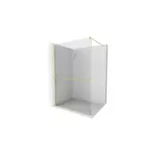 Mexen Kioto+ tuš stena z polico Walk-in 135 x 200 cm, prozorna, zlata brušena - 800-135-121-55-00