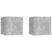 Nocni ormaric 2 kom boja betona 30,5x30x30 cm konstruirano drvo