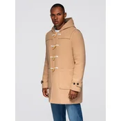 Ombre Mens insulated coat with hood and concealed zipper - black
