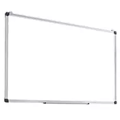Northix Magnetna tabla s stojalom in aluminijastim okvirjem, 70 x 50 cm, bela