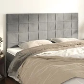Vidaxl vidaXL Vzglavja za posteljo, 4 kosi, svetlo siva, 90x5x78/88 cm, žamet