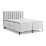 Boxspring postelja s prostorom za shranjevanje 140x200 cm v srebrni barvi Puhala – Makamii