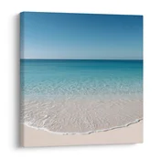 Slika azurno obzorje nad peščeno plažo - 40x40