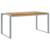 Vidaxl Vrtna miza Siva 160 x 80 x 75 cm Masiven les akacije