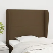 Vidaxl vidaXL Vzglavje s krilci temno rjavo 93x23x118/128 cm blago