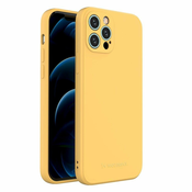 Wozinsky Color Case silikonska fleksibilna vzdržljiva torbica za iPhone 12 Pro rumena