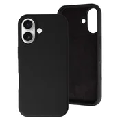 Silikonski ovitek za iPhone 17 - mat liquid - črn