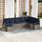 Set sofe s jastukom s pohranom 8 pcs Siva poliratan