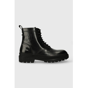 Kožne cizme Karl Lagerfeld OUTLAND za muškarce, boja: crna, KL11260