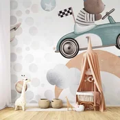 Foto tapeta - Teddy Bear in a Racing Car 500x350 Standard