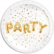 Procos Krožniki s konfeti PARTY Zlati rojstni dan 23 cm 8 kosov.