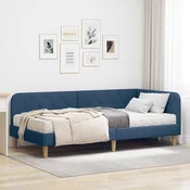 Kutni okvir kreveta Plava 90 x 190 cm tkanina