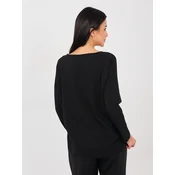 Črna bluza z V-izrezom