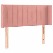 Vidaxl Vzglavje z ušesi roza 103x16x78/88 cm žamet