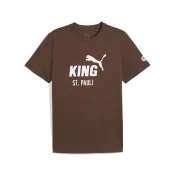 Mens Puma FC St. Pauli KING Logo T-Shirt, Brown, Size M, Sport